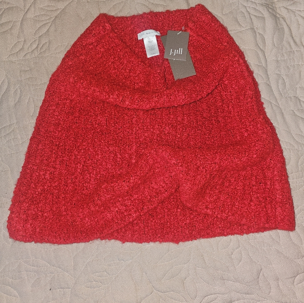 J. Jill Vibrant Red Scarf Topper Dickie